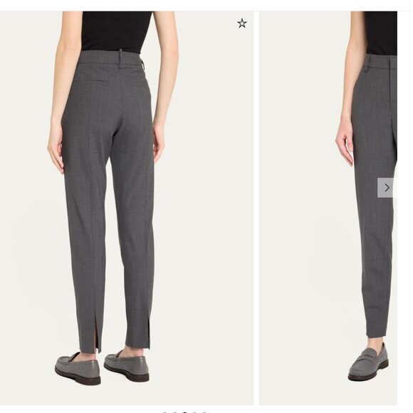 Brunello Cucinelli Pants - Brunello Cucinelli Monili Pants Gray Tropical Luxury Wool Split Hem Back Size 4